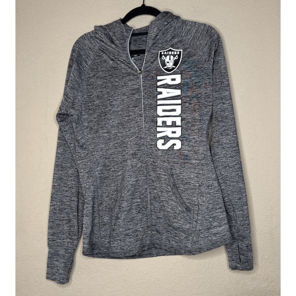 Raider's Women M Jacket NFL Las Vegas Gray Zip Up Hoodie Team apparel Football